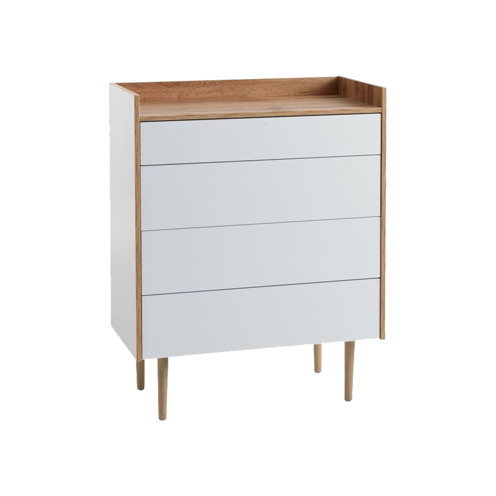 4 drawer chest AARUP white/oak