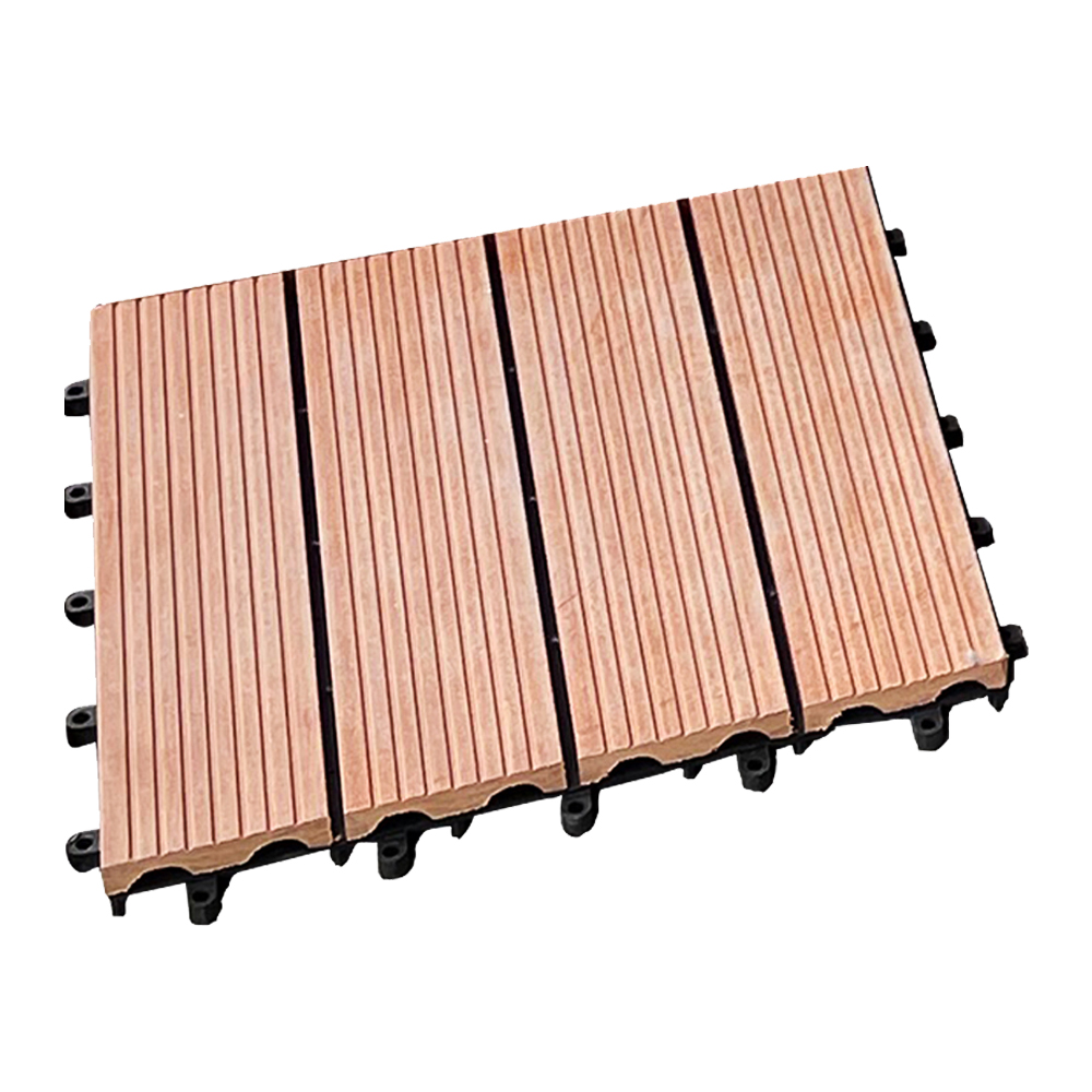 Bộ 9 vỉ gỗ nhựa lát sàn | nID | nâu đỏ  | D30xR30xC2.4cm
