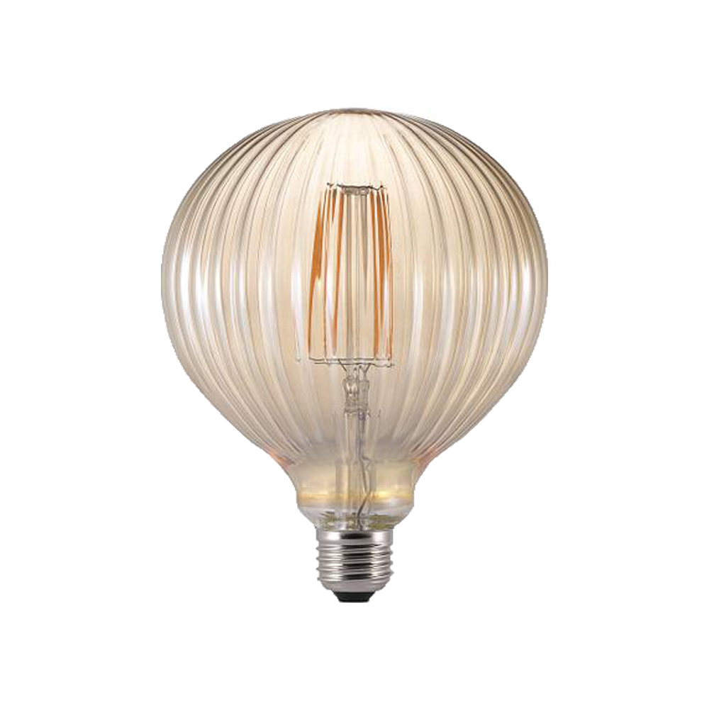 NORDLUX E27 AVRA STRIPES 2W AMBER bulb, yellow glass; R12.5xC17.3cm