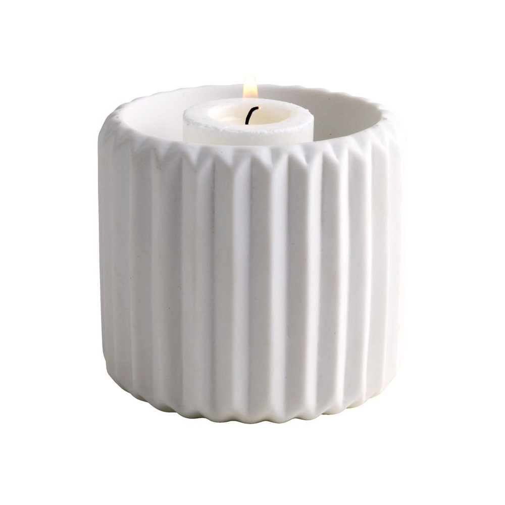 Set of 2 white ceramic tino candlesticks; DK9xH8cm