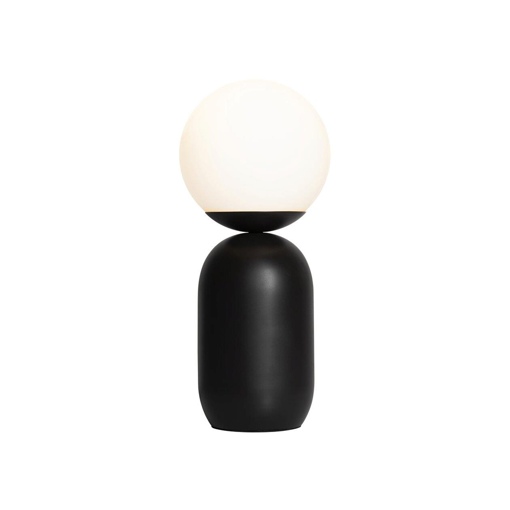 Table Lamp | NORDLUX NOTTI | white glass/ mocha colored metal tail lamp | 15x34cm