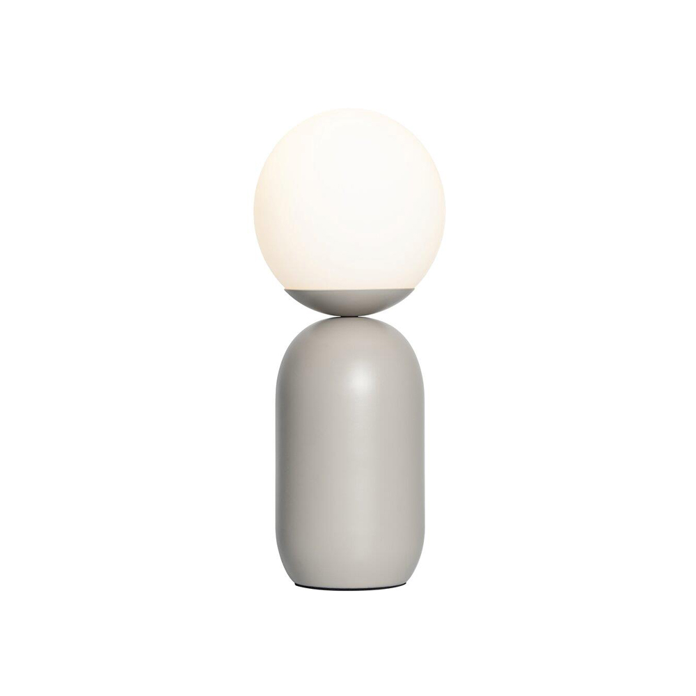 Đèn bàn NORDLUX NOTTI | thủy tinh màu trắng/ đuôi đèn kim loại màu xám| Ø15x34cm