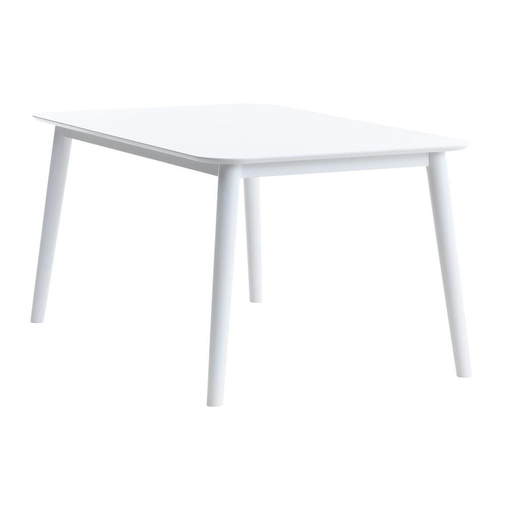 Dining table | LANGDAL | industrial wood with white rubber wood legs | R77xD118xC75cm
