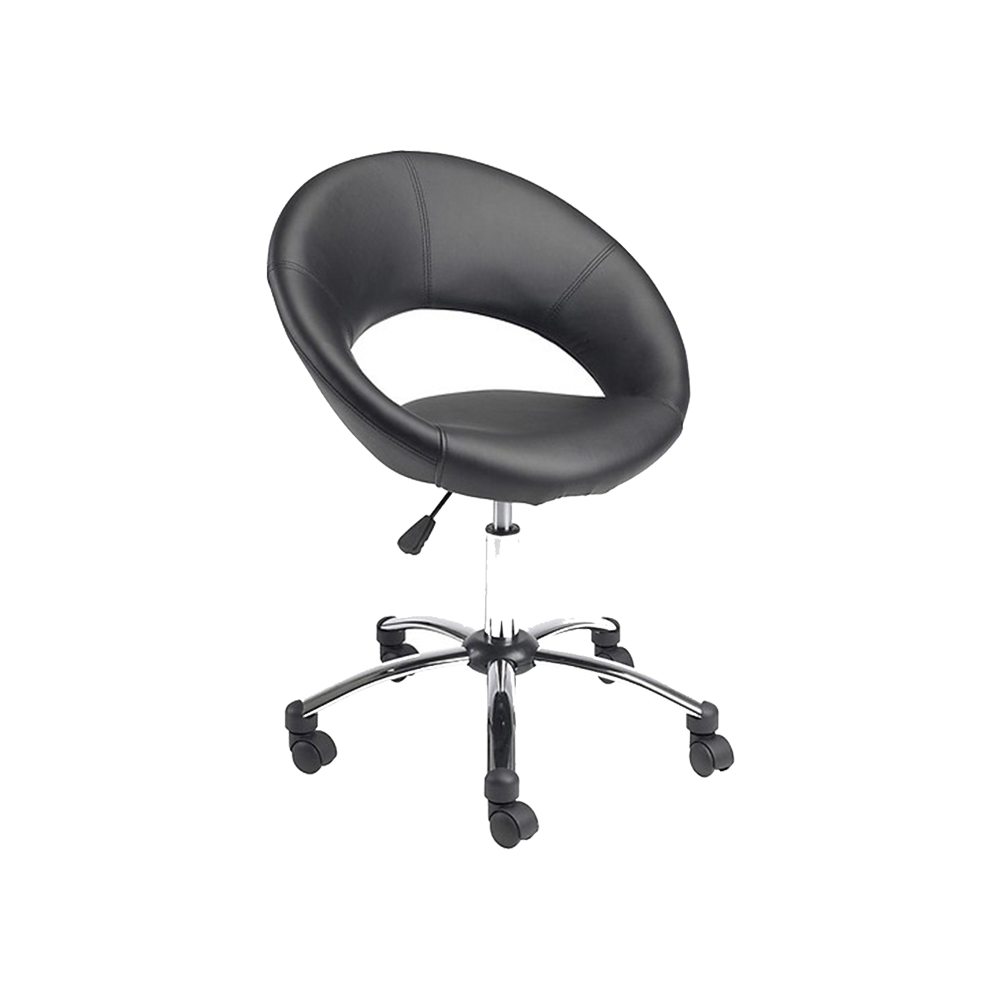 PLUMP office chair | Black PU leather cushion/chrome frame | R60xS53xC88cm