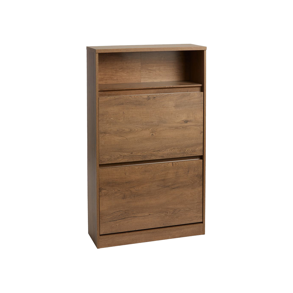 Shoe Cabinet | VEDDE | oak color industrial wood | R73xS28xC125cm