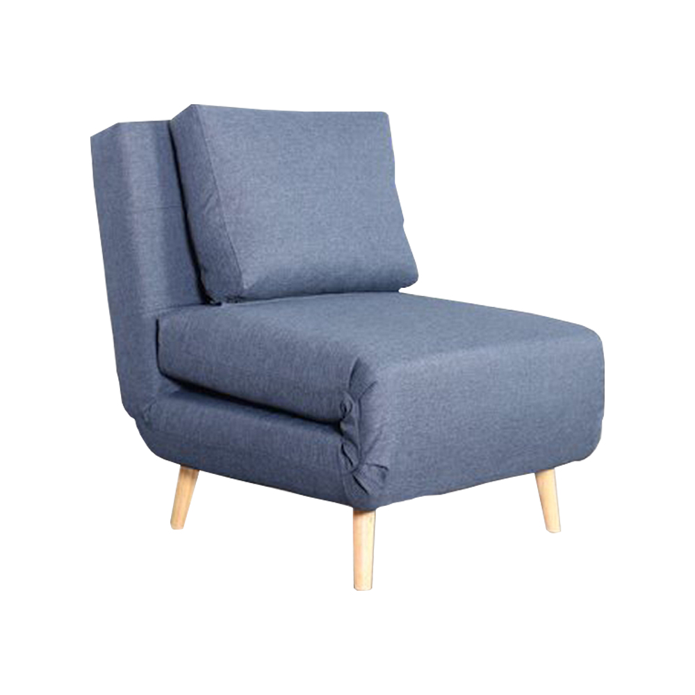 Sofa giường 1 chỗ | STELLA | vải polyester | xanh dương | R82xS90/193xC30/87cm