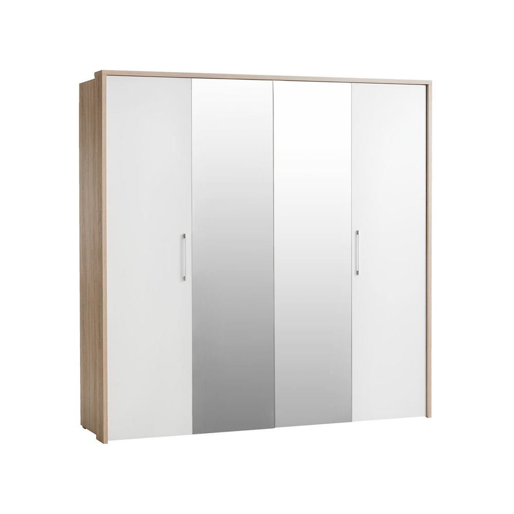HOU/HESTRA wardrobe, white/oak laminate; R206xC205xS60cm
