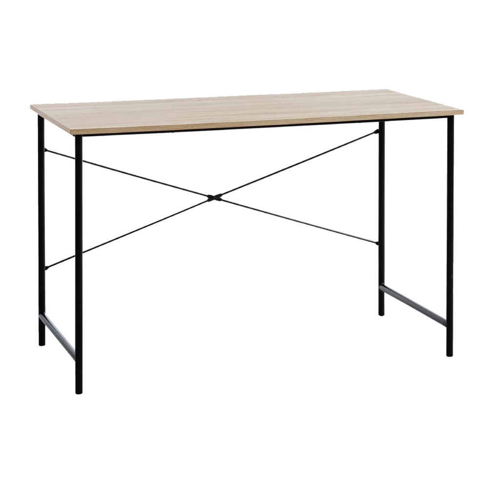 VANDBORG desk | gray/black metal frame industrial wood | D120xR60xC75cm
