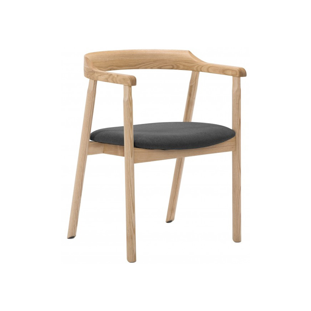 Dining chair | NOFU737 | natural color ash wood | bold polyester upholstery | R55xS52xC75cm