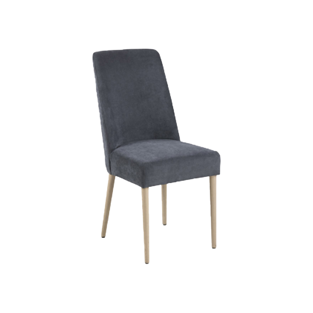 Ghế bàn ăn | nID-100 | vải polyester/gỗ sồi | ghi đậm | R47xS63xC95cm