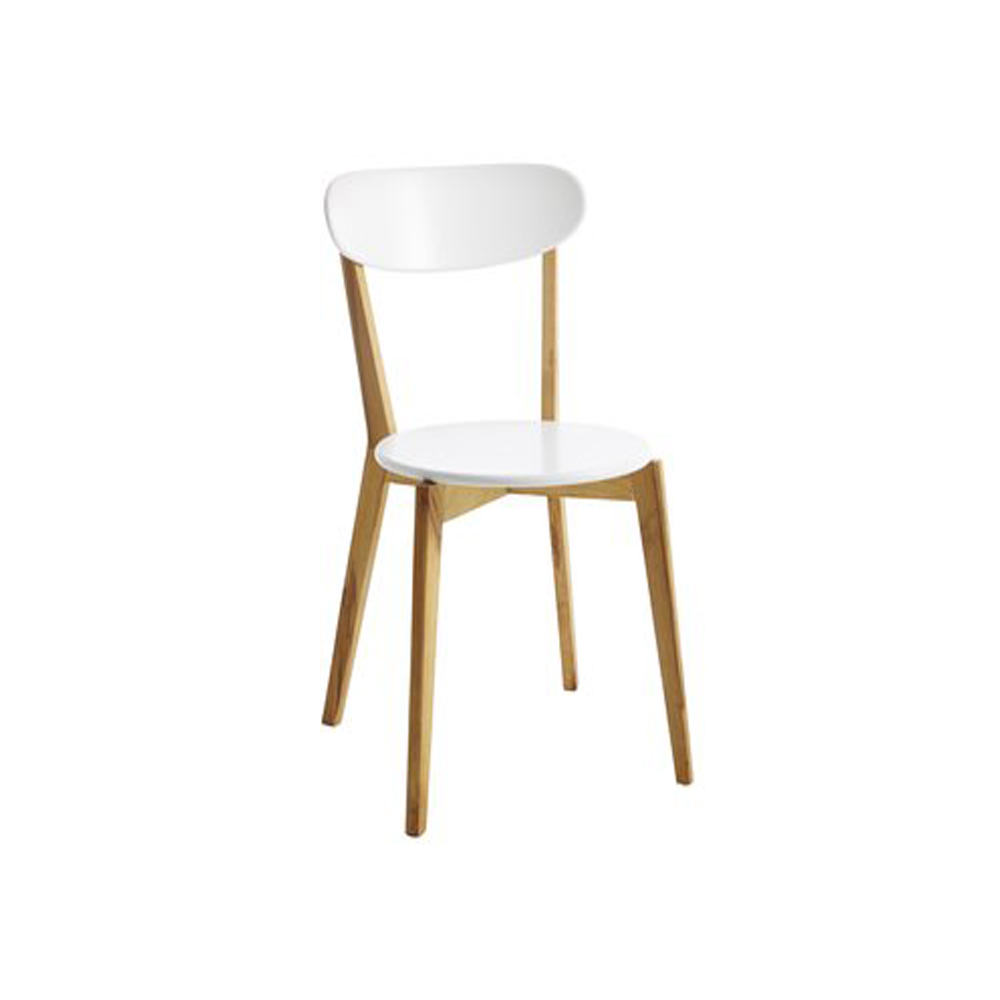 Dining chair | JEGIND | white painted industrial wood/natural wooden legs | R45xS50xC79cm