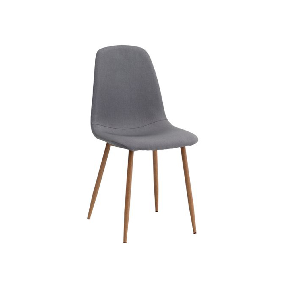 Dining chair | JONSTRUP | gray polyester fabric cover | metal legs painted oak | R43xS53xC84cm