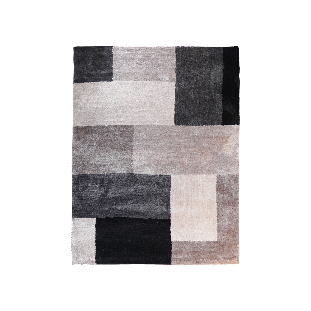 Living room carpet | LIND | polyester | gray square pattern | 160x230cm