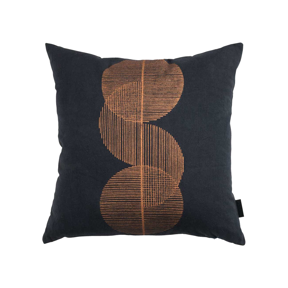 DVERGSYRE decorative pillow, black cotton fabric; 45x45cm