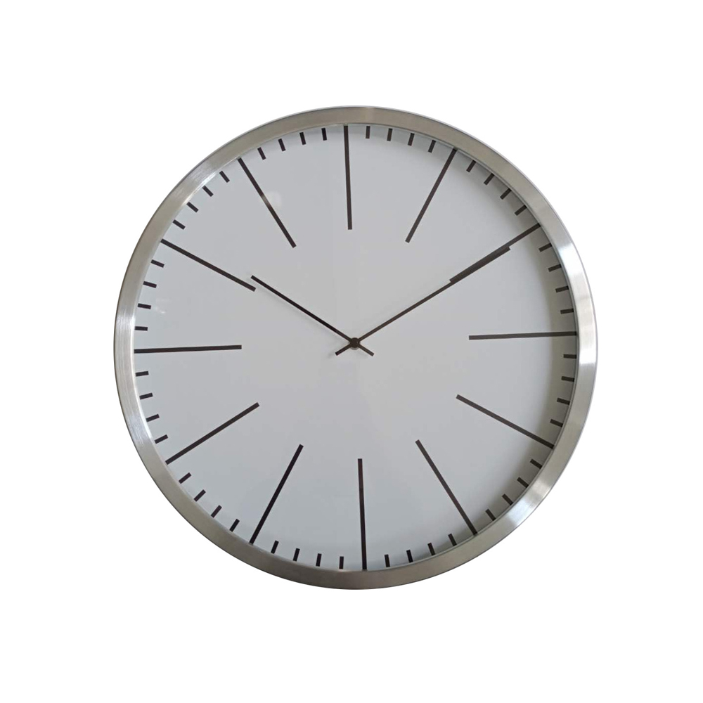 Wall Clock | nID | silver aluminum | 50cm
