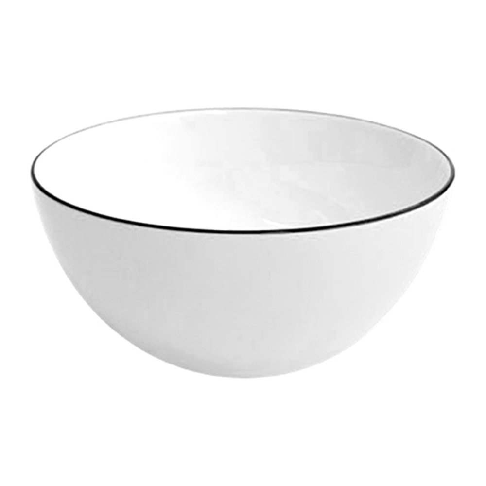 Bowl | nID | white porcelain with black border | 20.5x8cm
