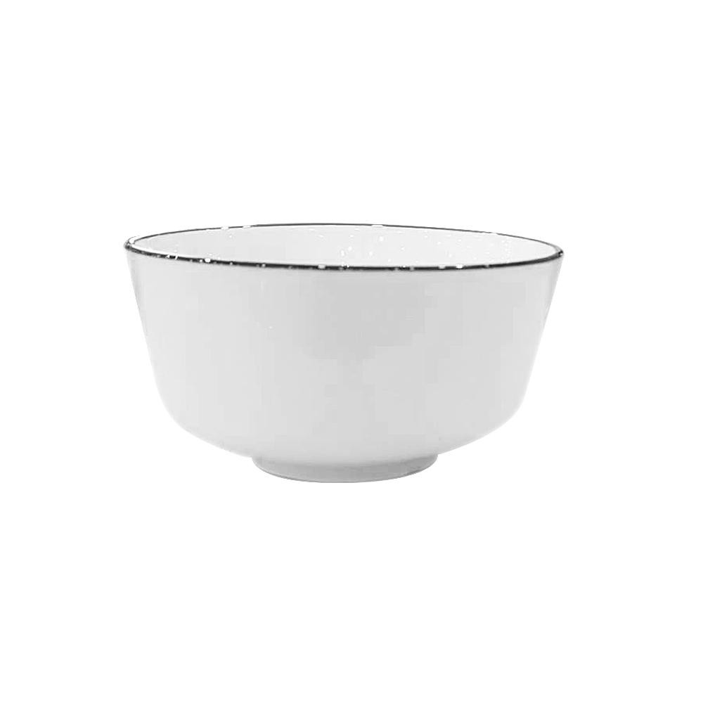 Rice bowl | nID | white porcelain with black border | 11.5x5.8cm