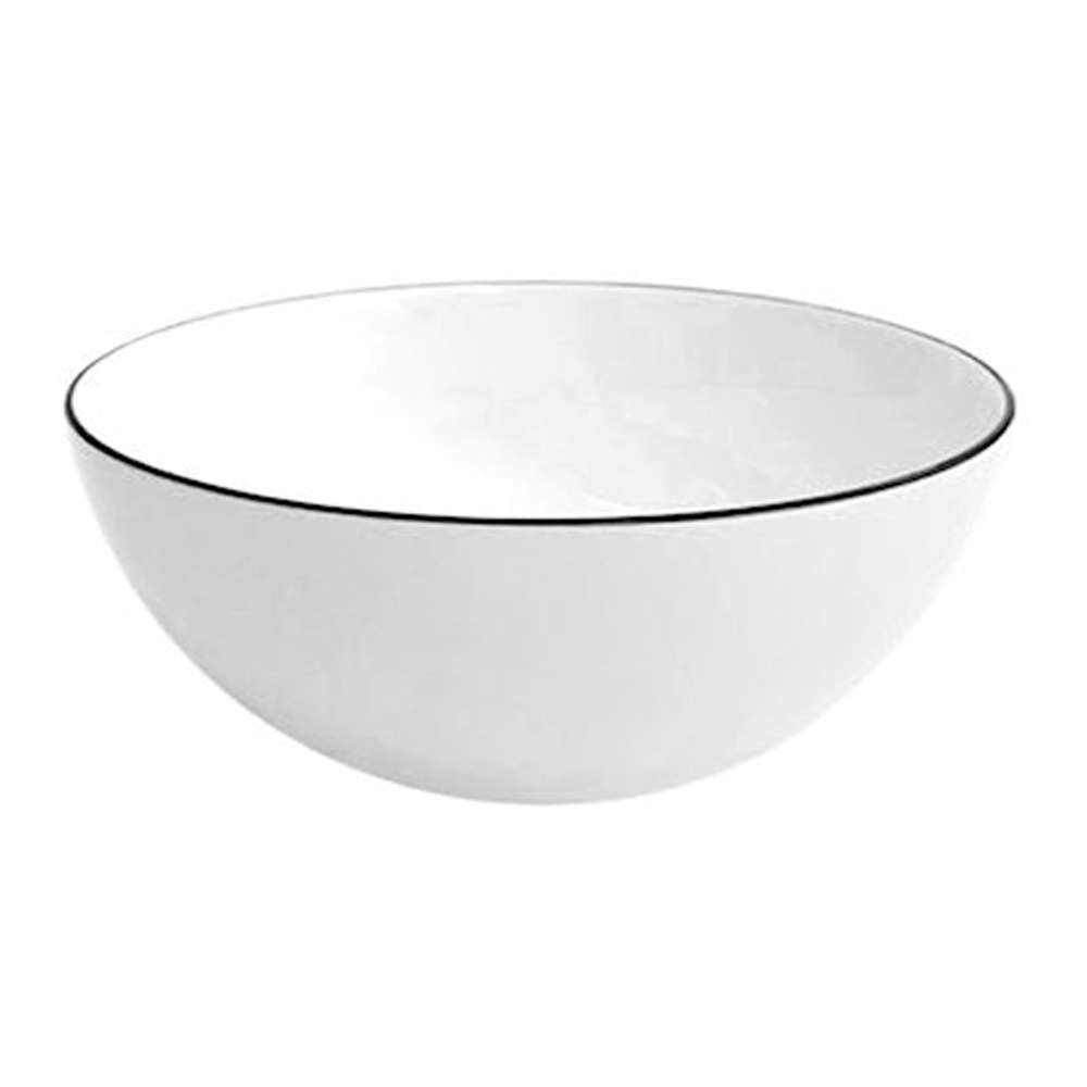 Bowl of dipping sauce | nID | white porcelain with black border | 9x4cm