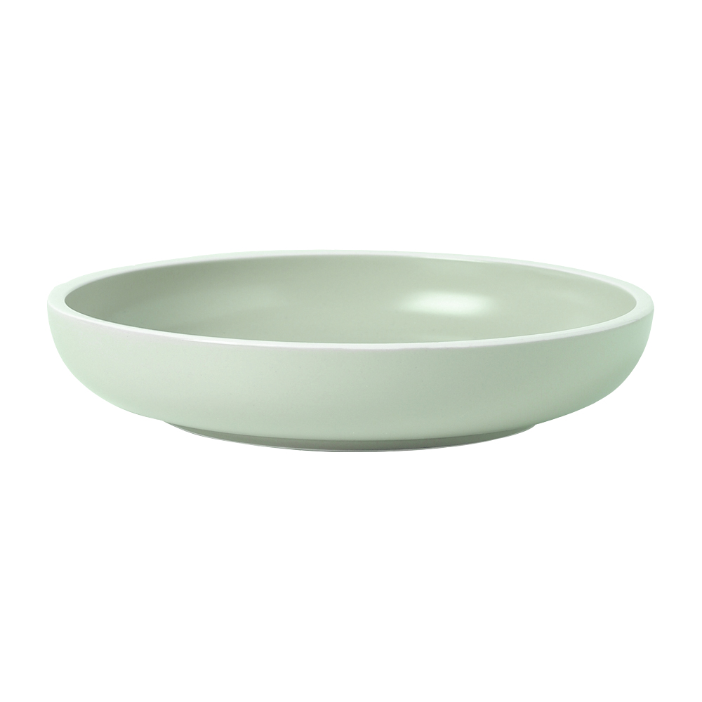 Soup plate | KIMCHI | porcelain | mint green white border | 22.5x5cm