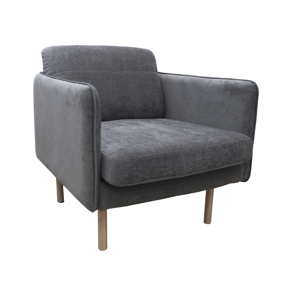 ITS-1000 armchair, dark gray polyester fabric/oak legs; R79xS79xC73 cm