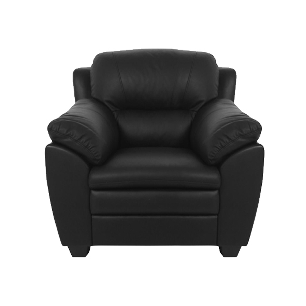 Armchair | nID-006 | Black leather/pvc | R106xS94xC89cm