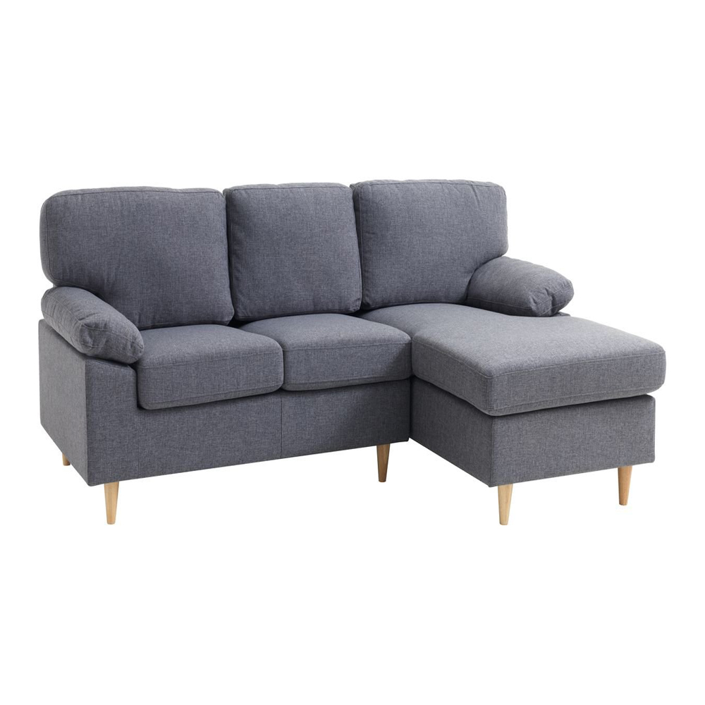 Sofa góc phải | GEDVED | vải polyester/chân gỗ cao su | xám | R209xS84/141xC85cm