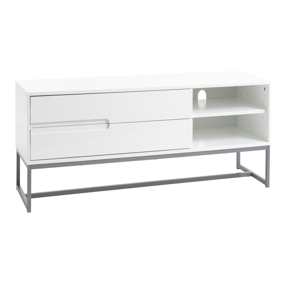TV bench ESBJERG 2 drawers white