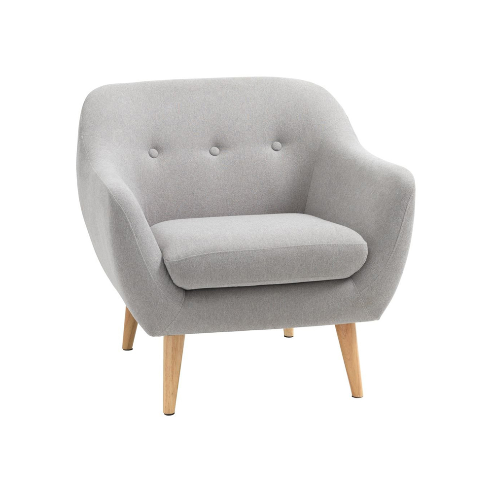 EGEDAL armchair light gray polyester fabric | R84xS81xC82cm