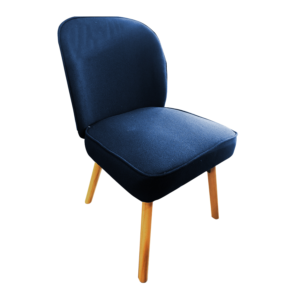 Dining chair | FYN | dark blue polyester fabric cushion/oak foot | R48xS56xC75 cm