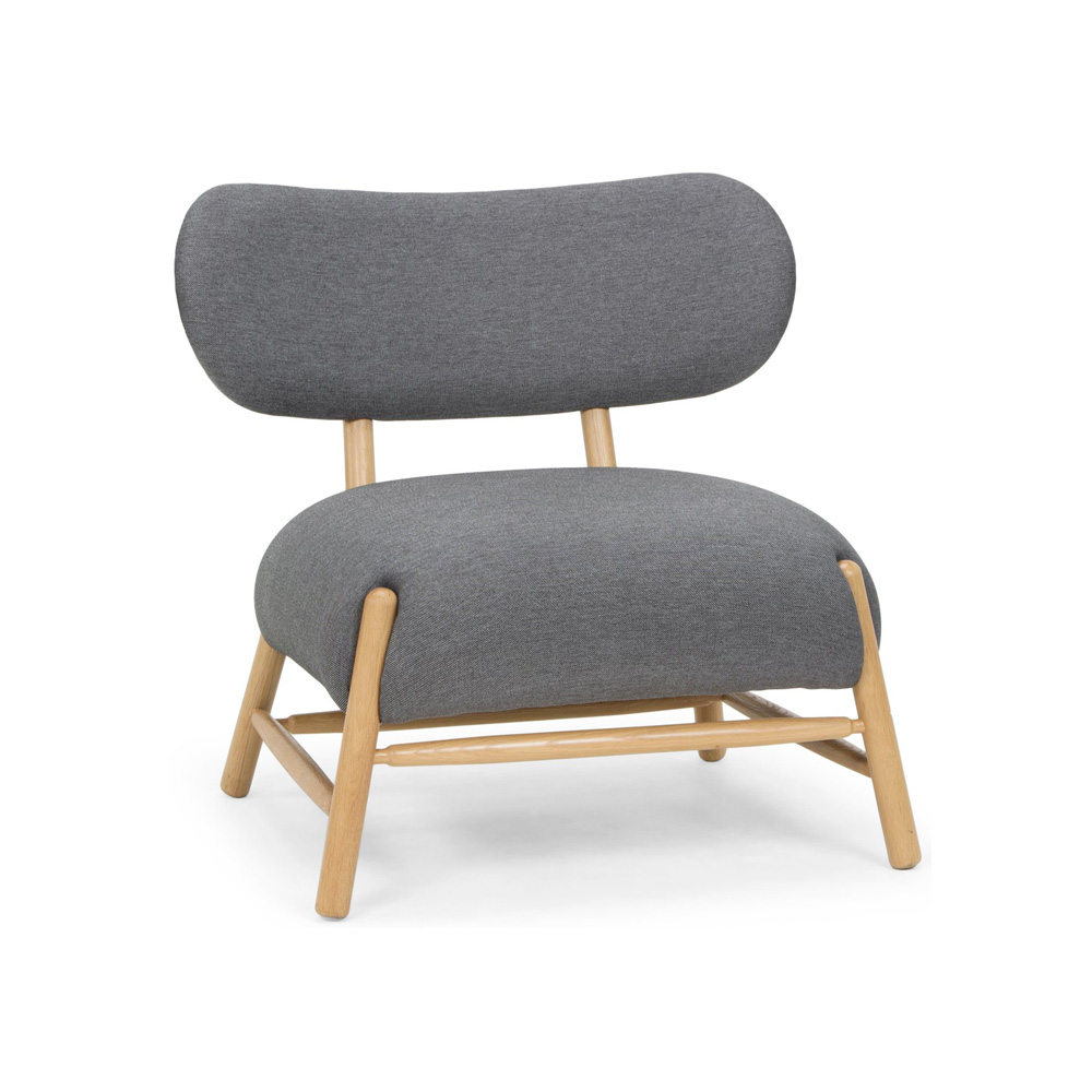 Ghế bành | BEAR | vải polyester/gỗ sồi | ghi sẫm | R85xS81xC71cm