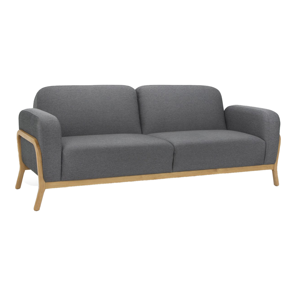 Sofa 3 chỗ | SCANDI MD1091 | vải polyester/gỗ sồi | ghi sẫm/sồi | R218xS81xC85cm