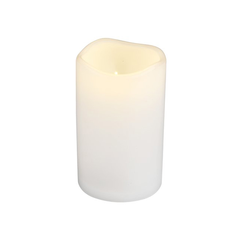 Pillar candle SOREN Ø8xH10cm white w/LED
