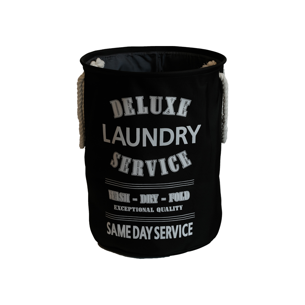 Laundry basket | MALA | polyester/EVA fabric | black | DK40xC55cm