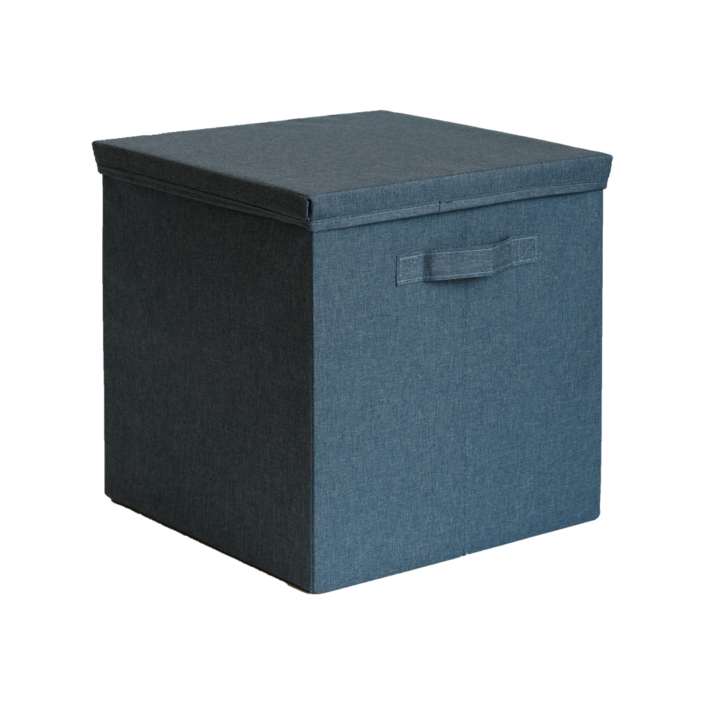 Box with lid | MALA | polyester fabric cover | green | R33xS33xC33cm