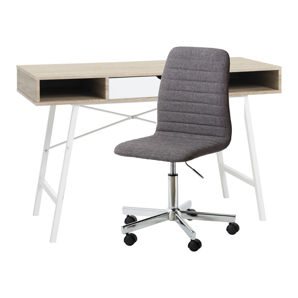 Combo desk ABETVED + Office chair | ABILDHOLT dark grey/chrome