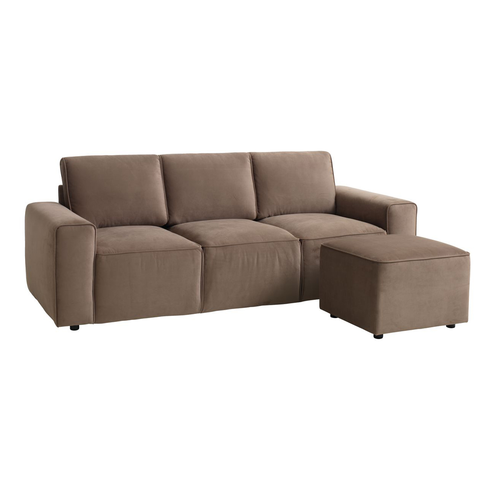 Corner Sofa | DAL | polyester fabric | brown | R220xS87/147xC82cm