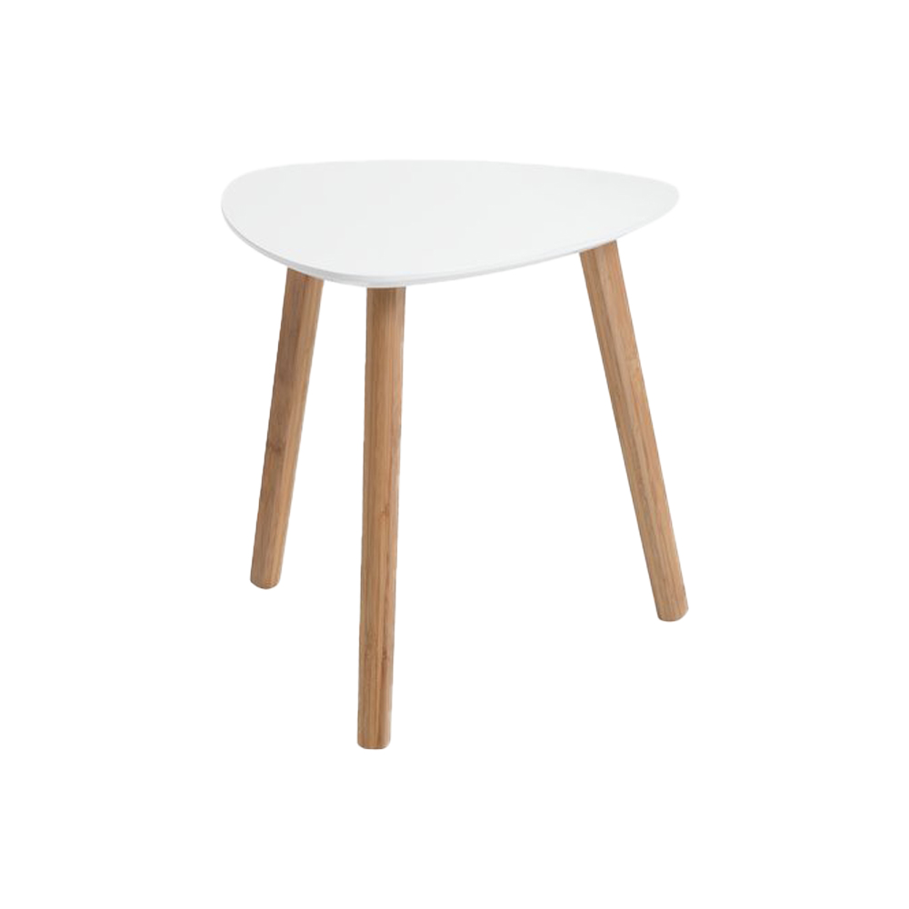 End table TAPS 40x40 white/bamboo