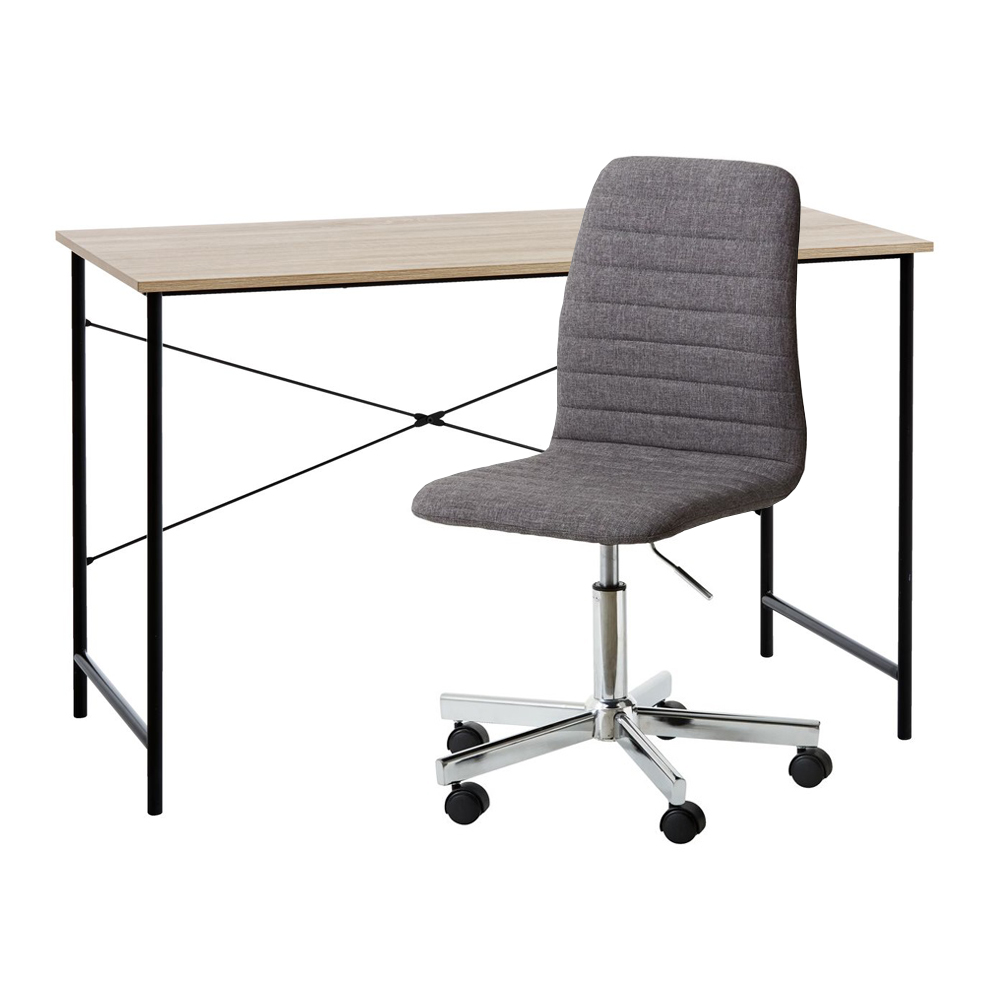 Combo VANDBORG Desk + ABILDHOLT Working Chair | dark grey