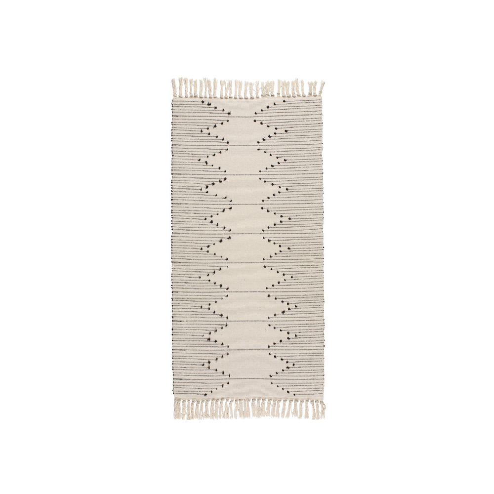 Thảm bếp | VILLIN | cotton/polyester | họa tiết trắng đen | R70xD140cm