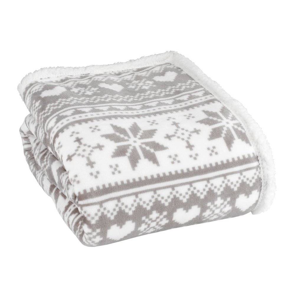 Chăn sofa | NORWAY | polyester | xám/trắng | R130xD160cm