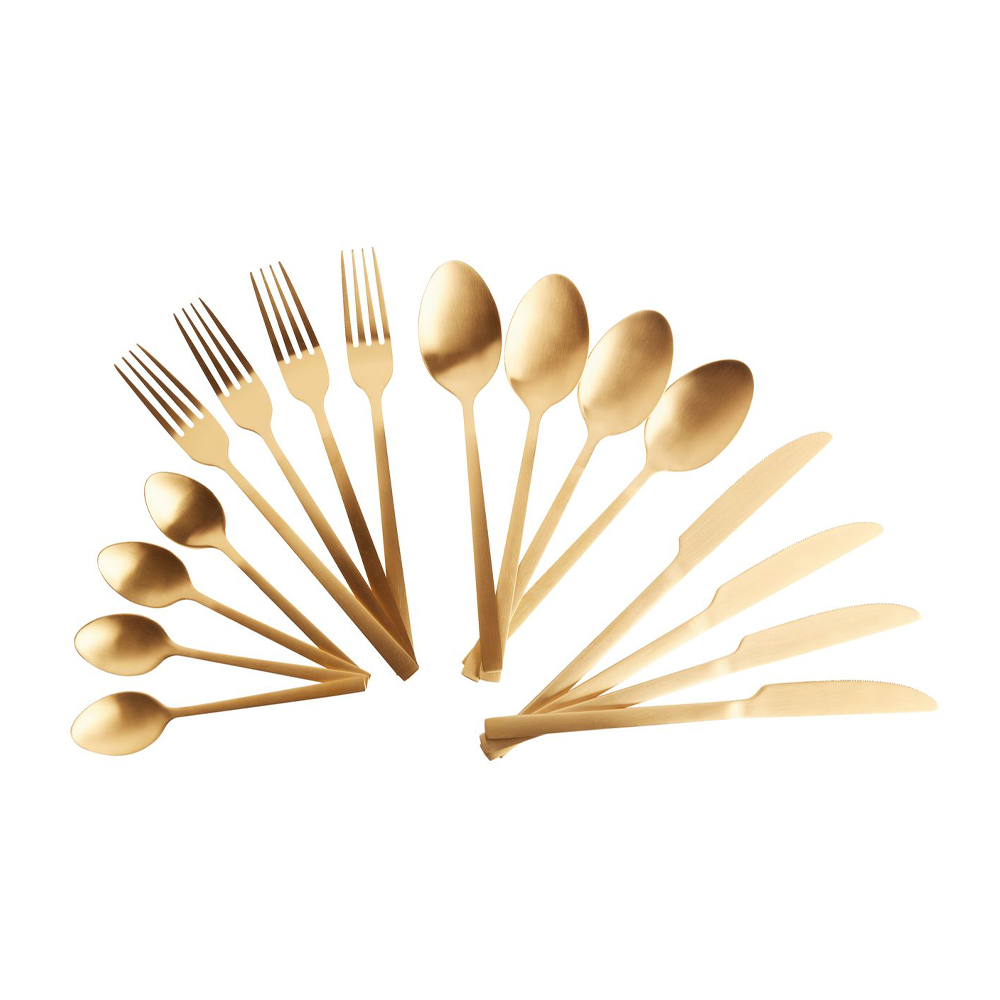 Cutlery set MIKAEL gold 16pcs/pck