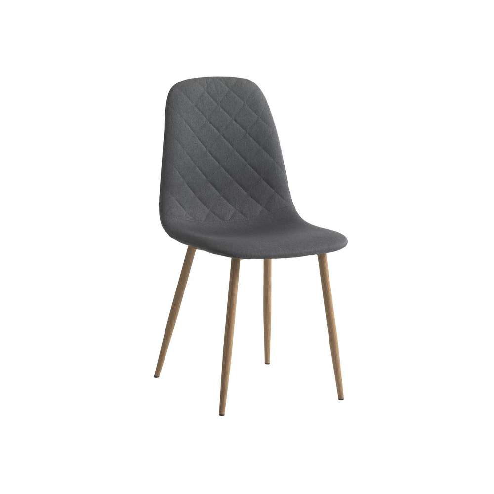 Dining chair | JONSTRUP | metal/polyester fabric | asphalt/oak | R44xS53xC87cm
