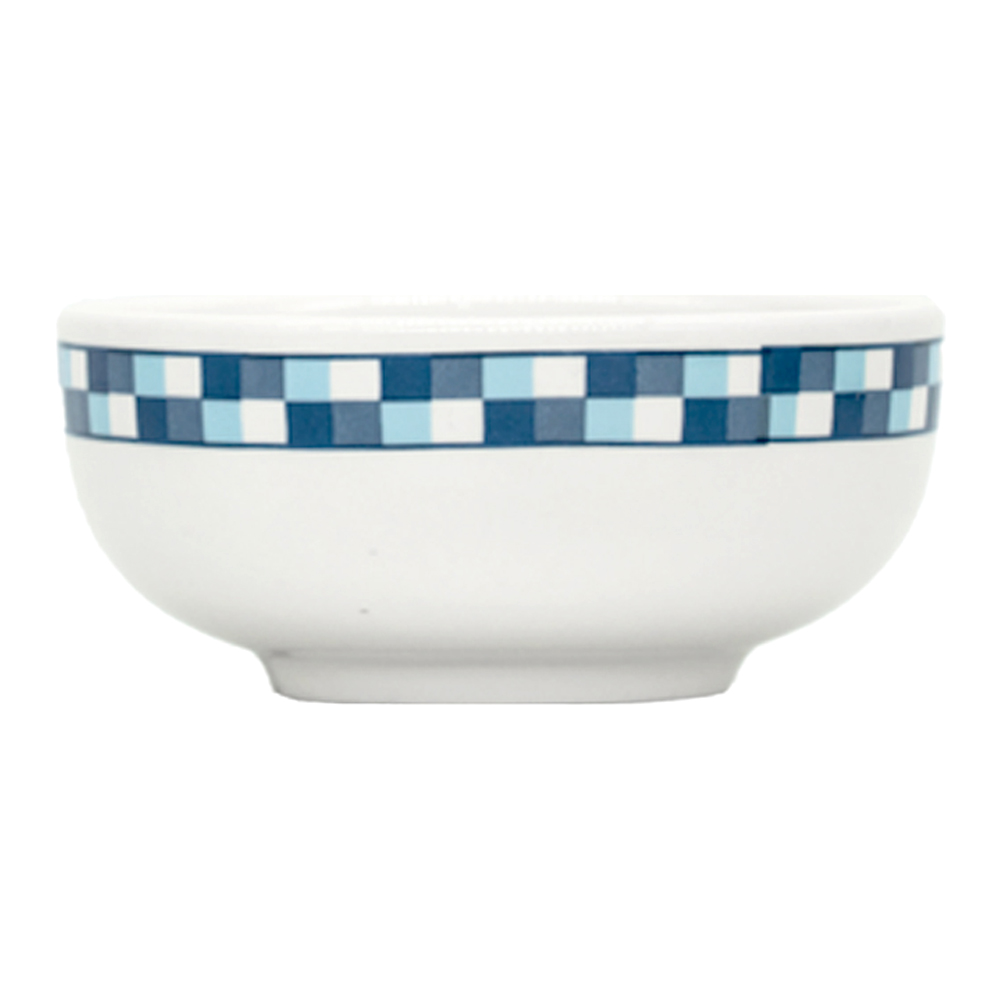Bowl of dipping sauce CHECK white porcelain with blue stripe Ø9x4cm