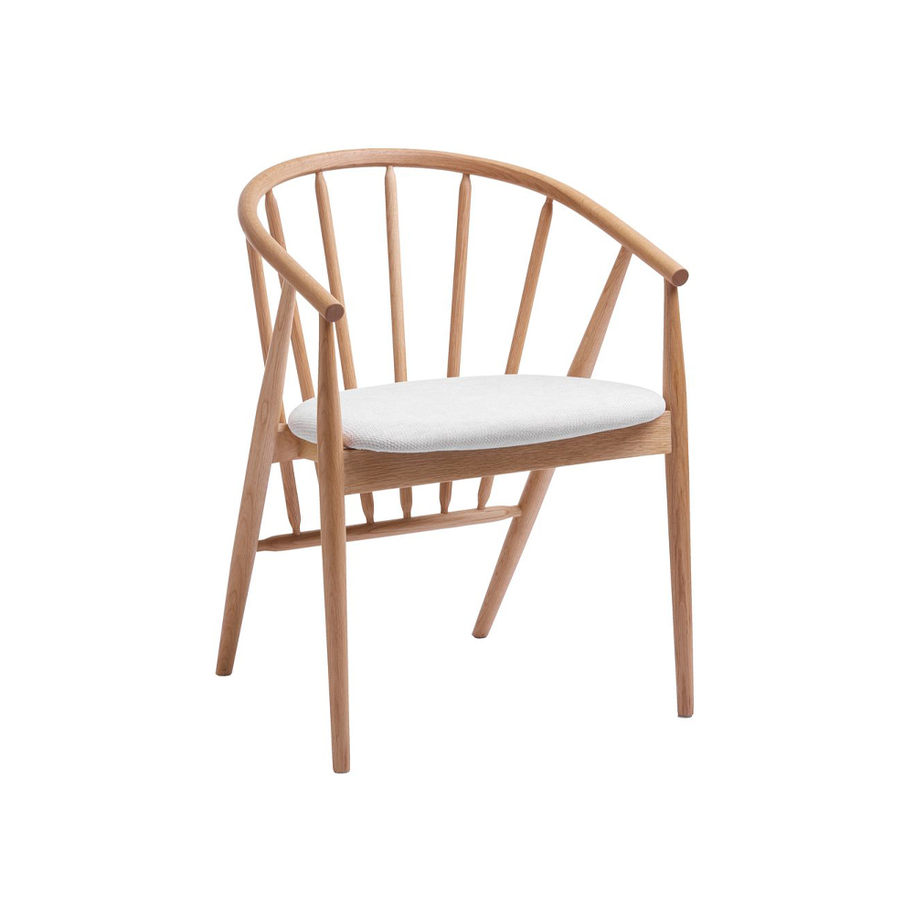 Dining chair | ARNBORG | solid oak/polyester fabric | oak/cream | R56xS58xC78cm