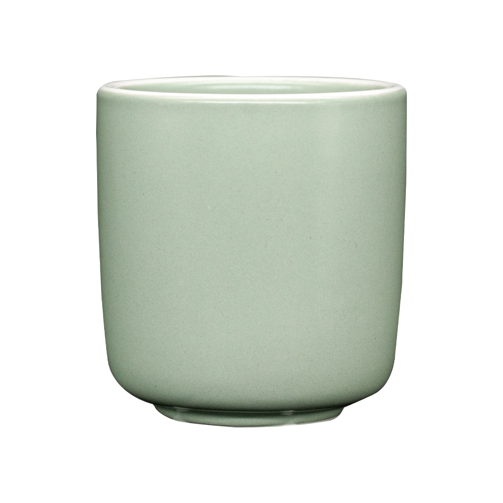 Tea Cup | KIMCHI | green porcelain with white border | Ø7xC8cm | 200ml