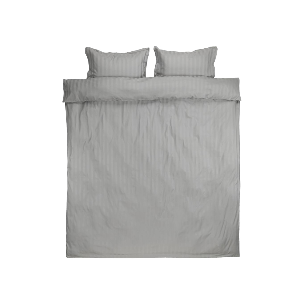 Duvet cover set | cotton sateen | NELL  | Light grey | R200xD220cm/R50xD70cm