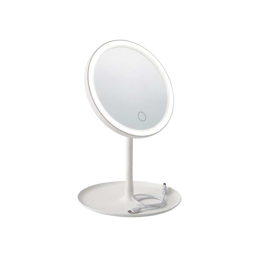 Gương viền LED | VEDUM | kim loại/PVC | trắng | Ø18xC28cm