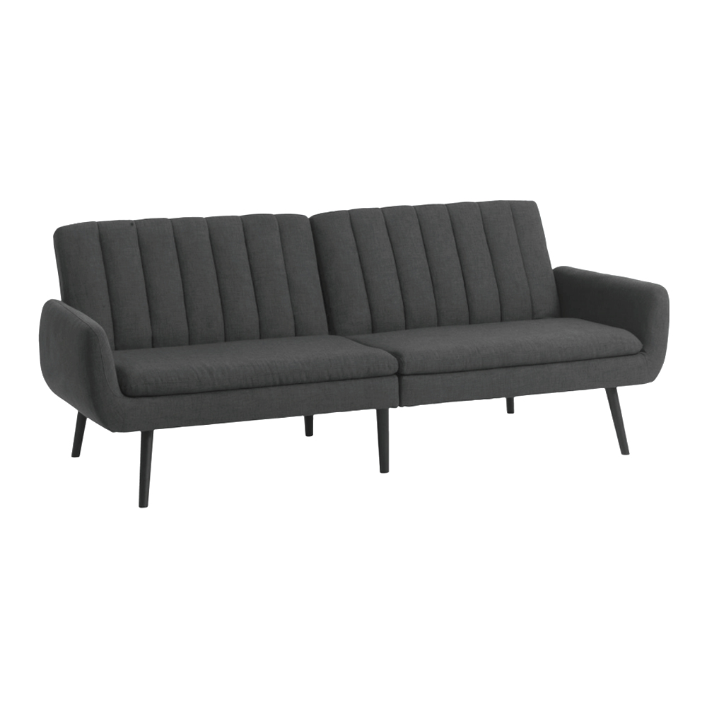 Sofa bed | HARNDRUP | polyester fabric | grey | R180xS92/108xC80cm - JYSK
