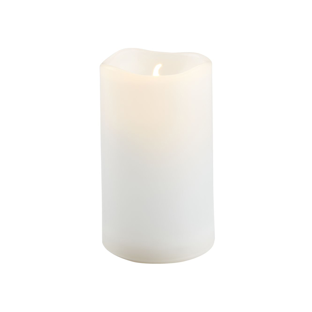 Pillar candle SOREN Ø5xH8cm white w/LED