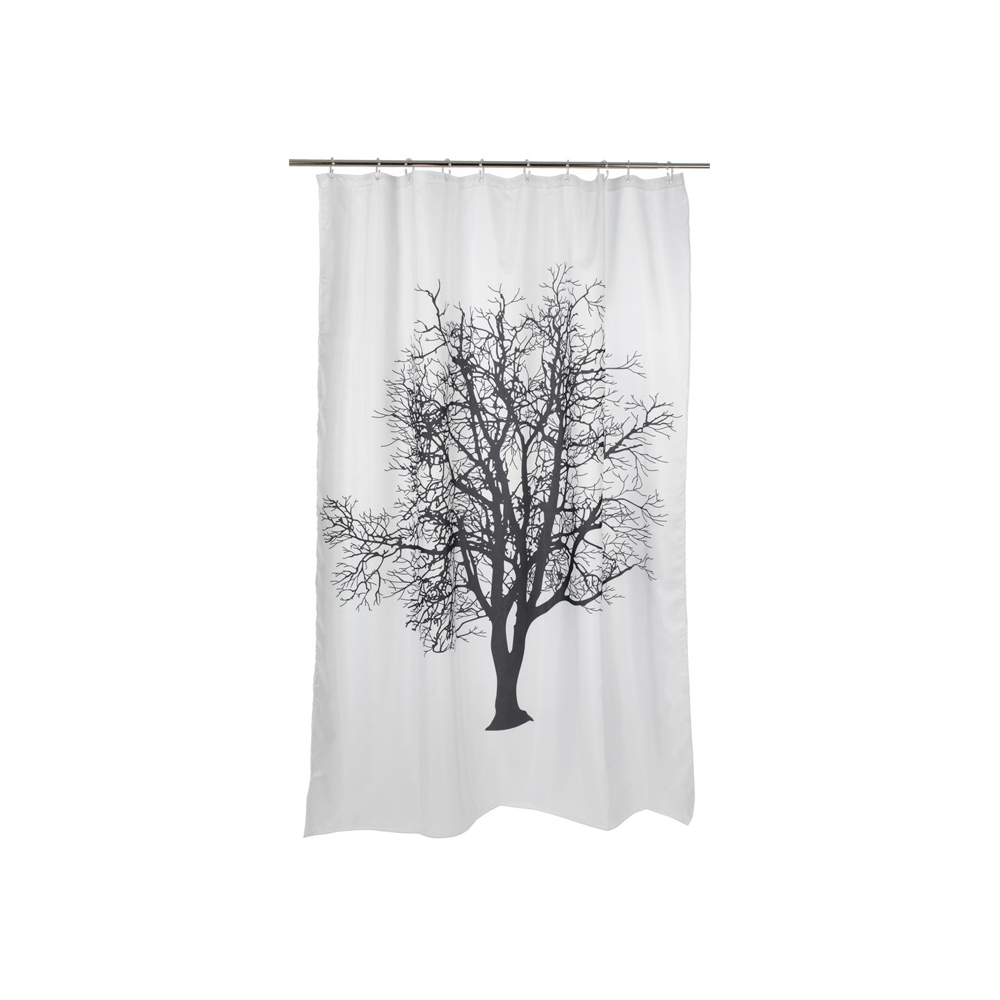 Shower curtain MARIEBY 180x200 white/blk